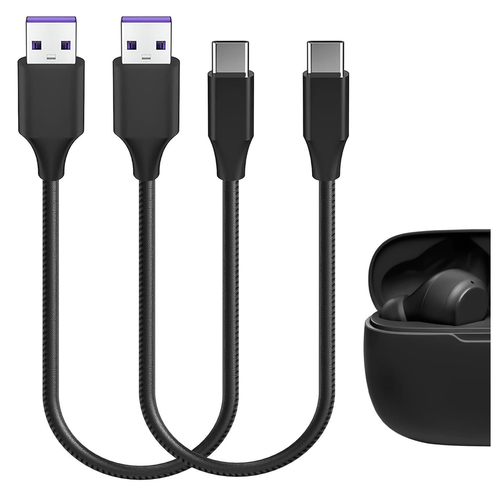 Amazon.com: GEEKRIA USB Earbuds Short Charger Cable Compatible